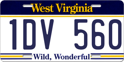 WV license plate 1DV560