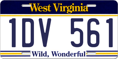 WV license plate 1DV561