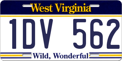 WV license plate 1DV562