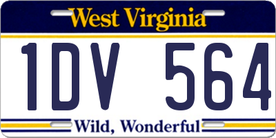 WV license plate 1DV564