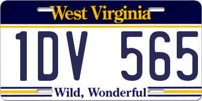 WV license plate 1DV565
