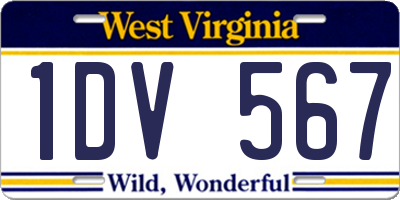 WV license plate 1DV567