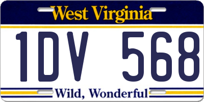 WV license plate 1DV568