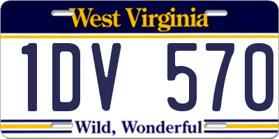 WV license plate 1DV570