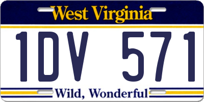 WV license plate 1DV571