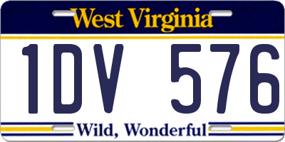 WV license plate 1DV576