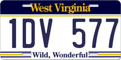 WV license plate 1DV577
