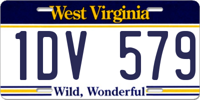 WV license plate 1DV579