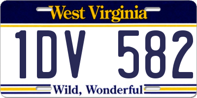 WV license plate 1DV582