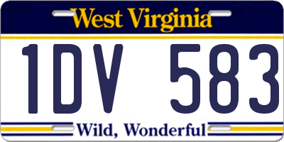 WV license plate 1DV583