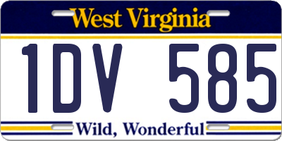 WV license plate 1DV585