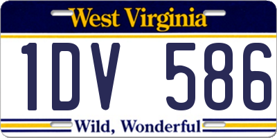 WV license plate 1DV586