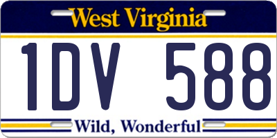 WV license plate 1DV588