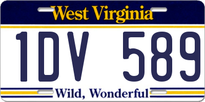 WV license plate 1DV589