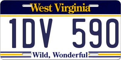 WV license plate 1DV590