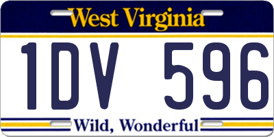 WV license plate 1DV596