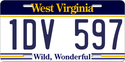 WV license plate 1DV597