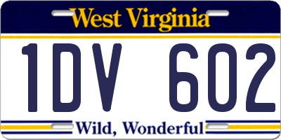WV license plate 1DV602