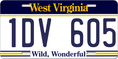 WV license plate 1DV605