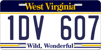 WV license plate 1DV607