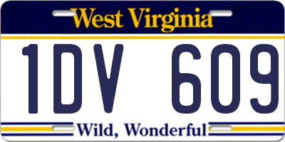 WV license plate 1DV609