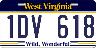 WV license plate 1DV618