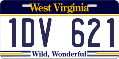 WV license plate 1DV621