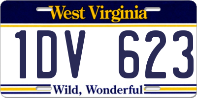 WV license plate 1DV623