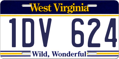 WV license plate 1DV624
