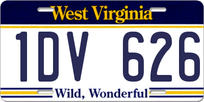 WV license plate 1DV626