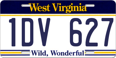 WV license plate 1DV627