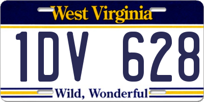 WV license plate 1DV628