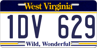 WV license plate 1DV629