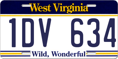 WV license plate 1DV634