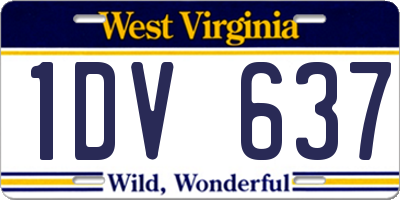 WV license plate 1DV637