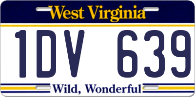 WV license plate 1DV639