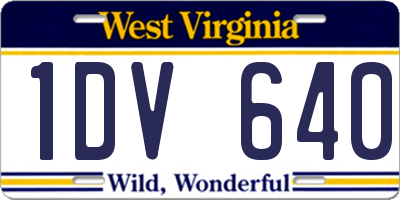 WV license plate 1DV640