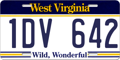 WV license plate 1DV642