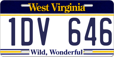 WV license plate 1DV646