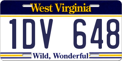 WV license plate 1DV648