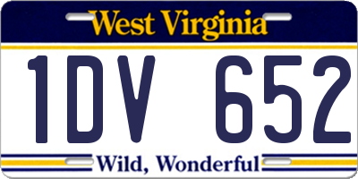 WV license plate 1DV652