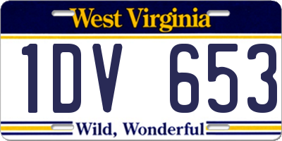 WV license plate 1DV653