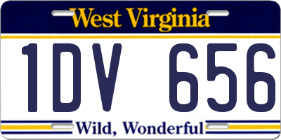 WV license plate 1DV656