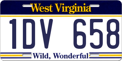 WV license plate 1DV658