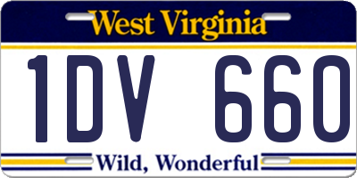 WV license plate 1DV660
