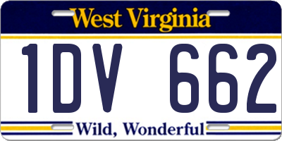 WV license plate 1DV662