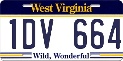WV license plate 1DV664