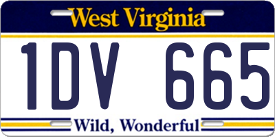 WV license plate 1DV665