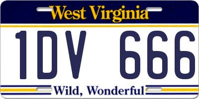 WV license plate 1DV666