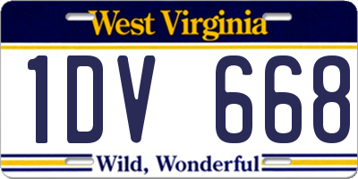 WV license plate 1DV668